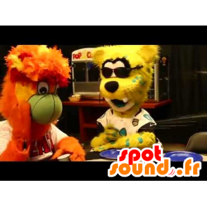 Mascota del tigre amarillo, blanco y negro con gafas de sol - MASFR21064 - Mascotas de tigre