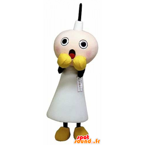 White candle mascot at the frightened air - MASFR21067 - Mascots of objects