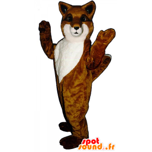 πορτοκαλί και λευκό αλεπού μασκότ - MASFR21069 - Fox Μασκότ