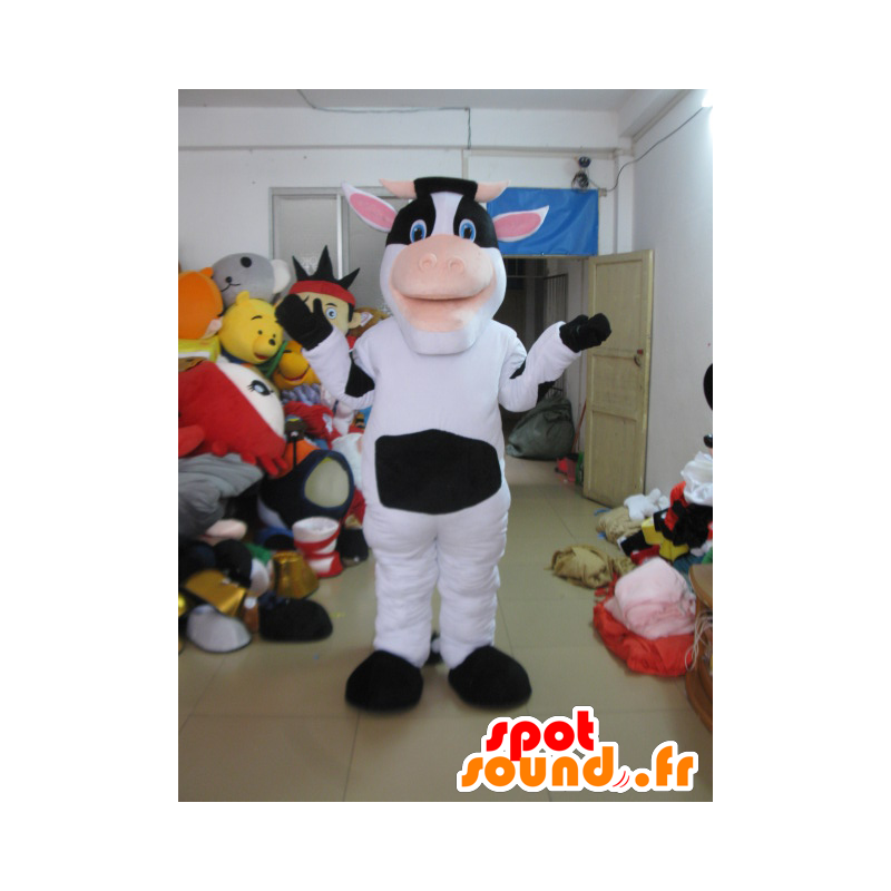 Mascote vaca preto e branco - MASFR21072 - Mascotes vaca