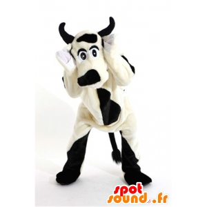 Mascot van zwarte en witte koe, hond - MASFR21073 - koe Mascottes