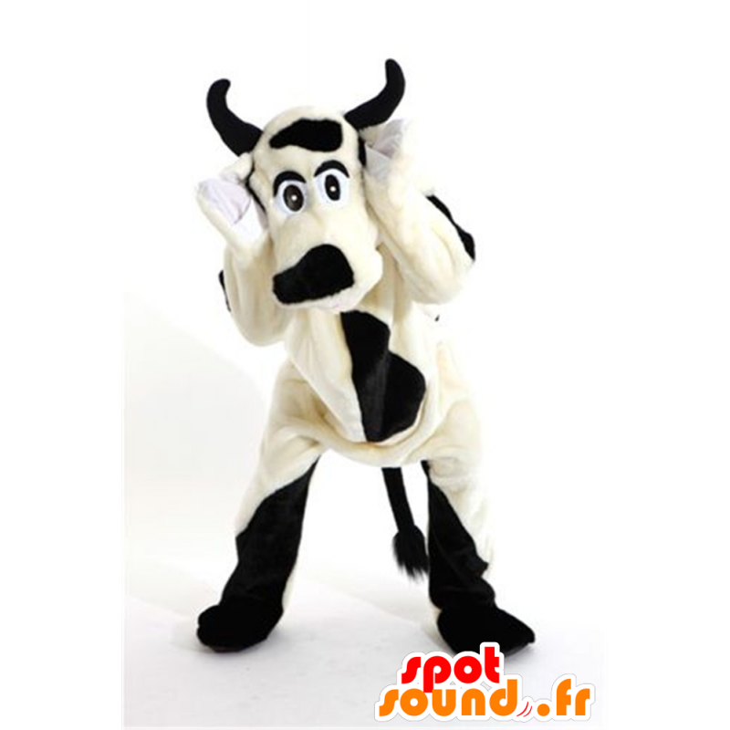 Mascot av svart og hvit ku, hund - MASFR21073 - Cow Maskoter