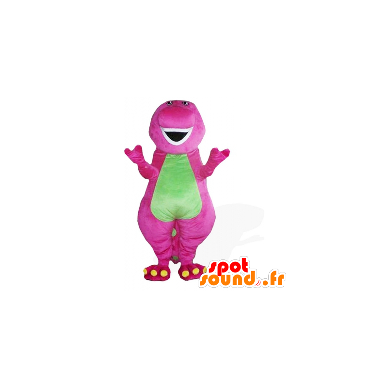 Pink and green dragon mascot - MASFR21075 - Dragon mascot