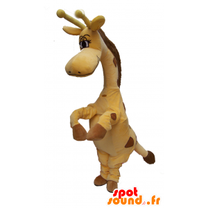Gul och brun giraffmaskot - Spotsound maskot