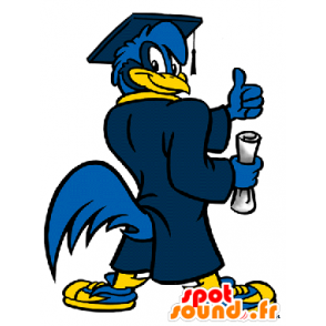 Mascotte d'oiseau bleu, de nouveau diplômé - MASFR21081 - Mascotte d'oiseaux