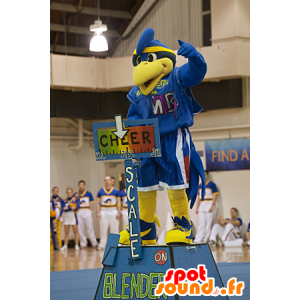 Mascotte d'oiseau bleu, de nouveau diplômé - MASFR21081 - Mascotte d'oiseaux