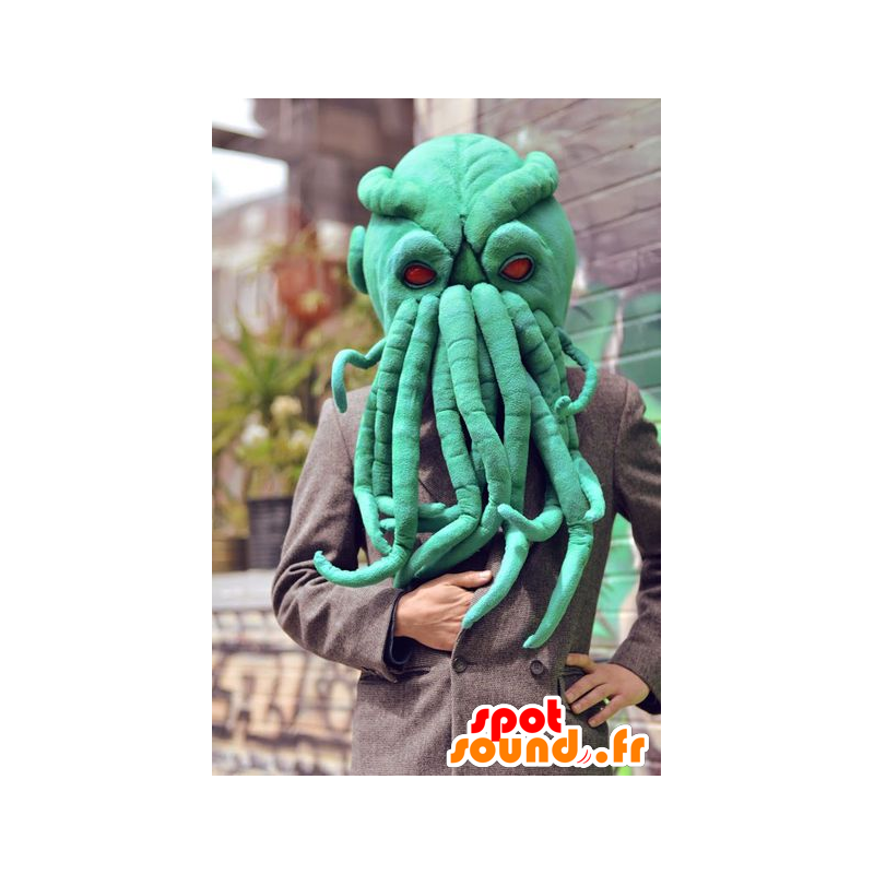 Verde cabeza de la mascota pulpo, muy realista - MASFR21082 - Cabezas de mascotas