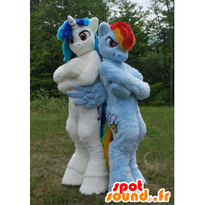 2 mascots pony, colorful unicorns - MASFR21084 - Mascots horse