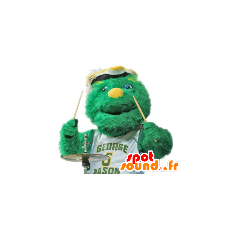 Green monster mascot all hairy - MASFR21085 - Monsters mascots