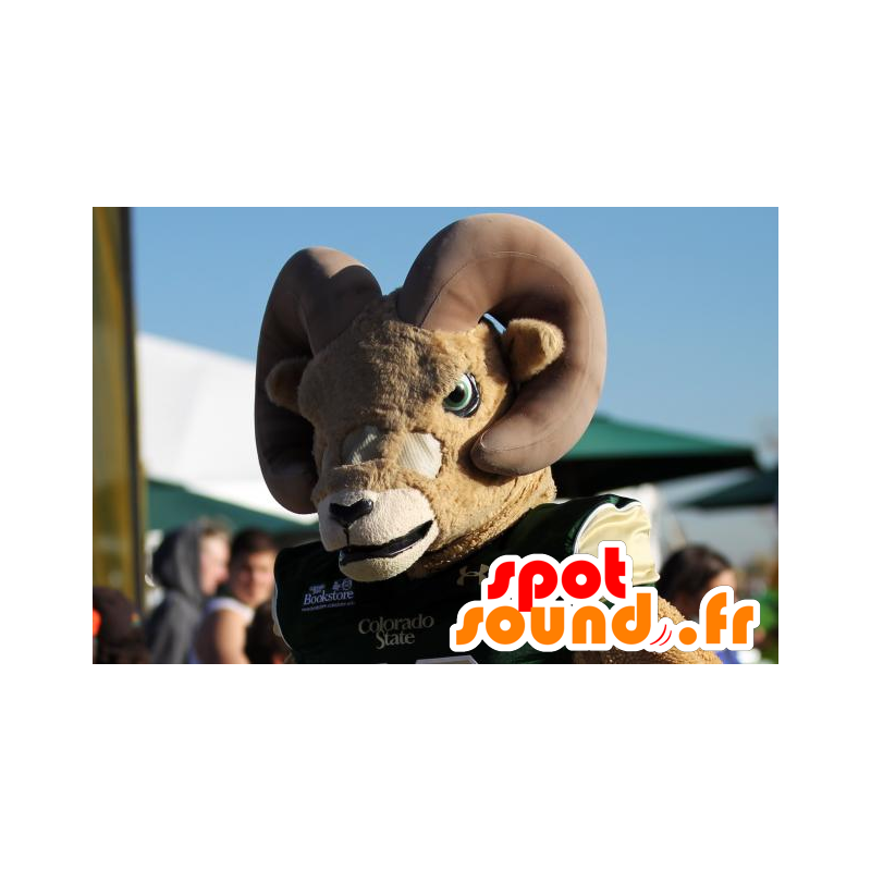 Kozí maskot béžová a hnědá - MASFR21089 - zvířecí Maskoti Kozí maskot béžová a hnědá - MASFR21089 - zvířecí Maskoti