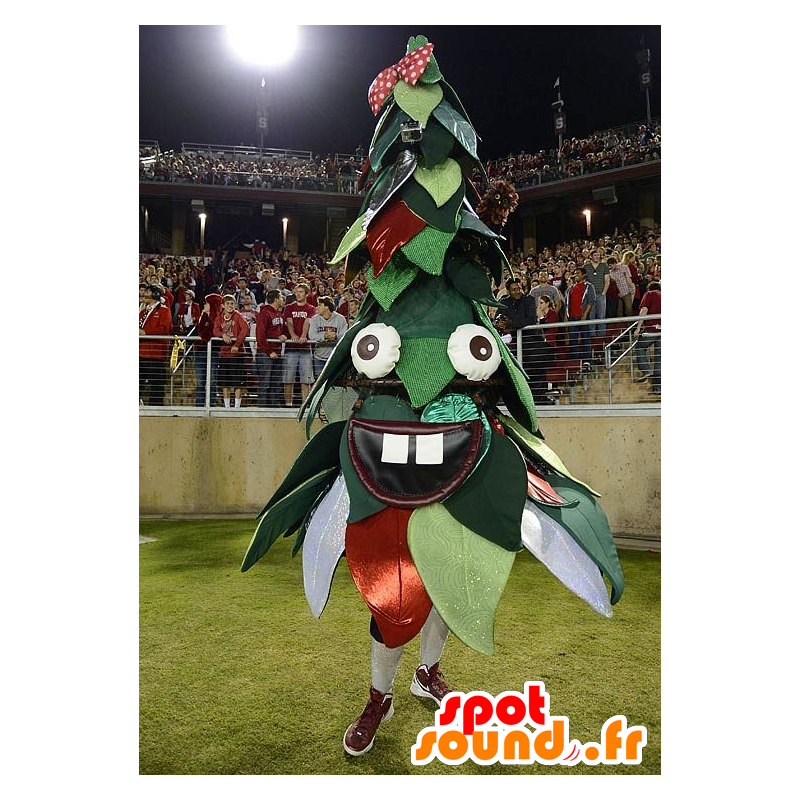 Juletræ maskot, grøn og rød - Spotsound maskot kostume