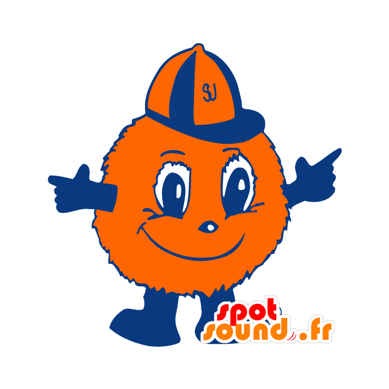 Mascot pelota naranja de piel, bola - MASFR21096 - Mascotas de objetos