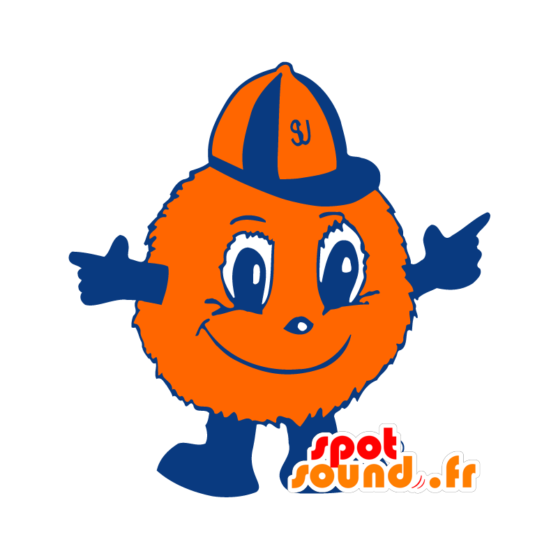 Orange pelskuglemaskot, ballon - Spotsound maskot kostume