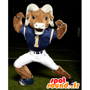 Brown e mascote carneiro branco - MASFR21100 - Mascot Touro