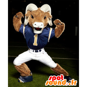 Hnědé a bílé ram ​​maskot - MASFR21100 - maskot Bull