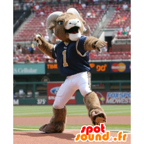 Hnědé a bílé ram ​​maskot - MASFR21100 - maskot Bull