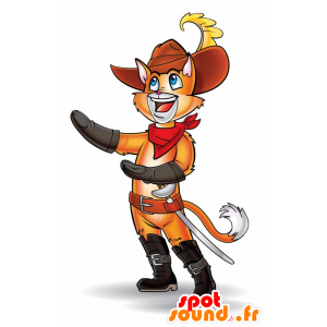 Orange Cat Mascot oppstartet - MASFR21102 - Cat Maskoter