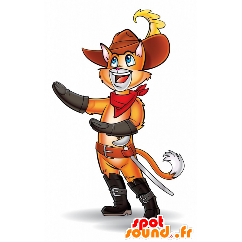 Orange Cat Mascot gebootet - MASFR21102 - Katze-Maskottchen