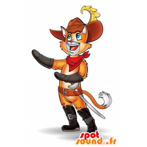 Orange Cat Mascot booted - MASFR21102 - Cat mascots