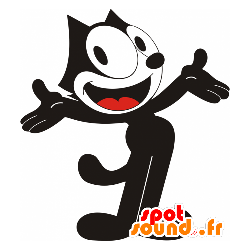 Maskottchenkostüm Félix le Chat, berühmte schwarz-weiße Katze - Katzenmaskottchen - MASFR21103 - SpotSound.fr