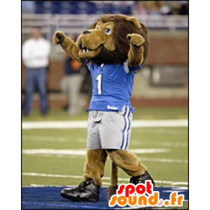 Brown mascotte leone in abbigliamento sportivo - MASFR21111 - Mascotte Leone