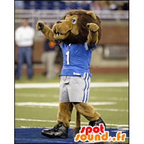 Brown lion mascot in sportswear - MASFR21111 - Lion mascots
