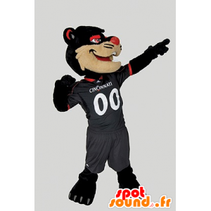 Black Cat Mascot, beige en rood - MASFR21116 - Cat Mascottes