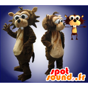 Brown and beige beaver mascot - MASFR21121 - Beaver mascots