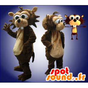 Brun och beige bävermaskot - Spotsound maskot