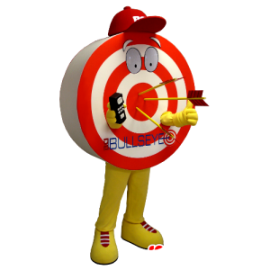 Maskot i form af et kæmpe mål, rød, gul og hvid - Spotsound