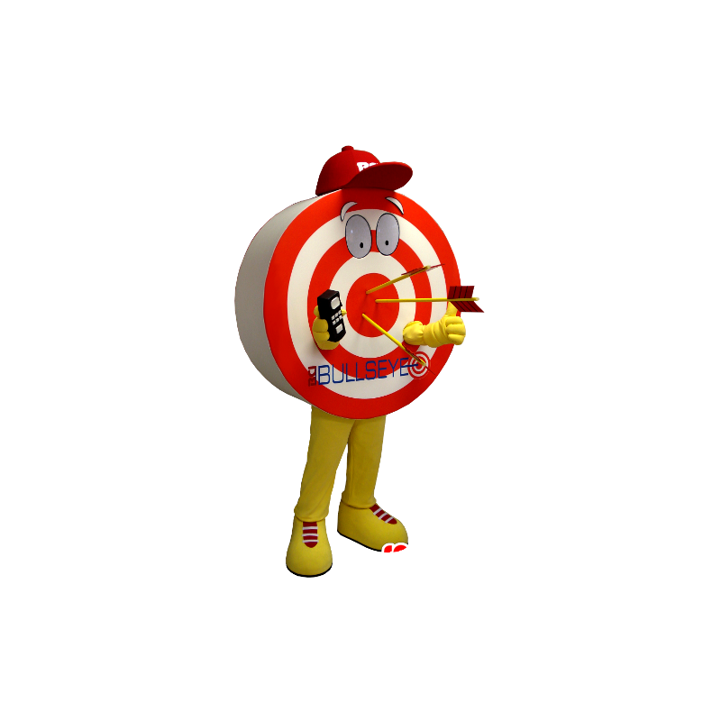 Alvo gigante mascote moldada, vermelho, amarelo e branco - MASFR21127 - Mascotes não classificados