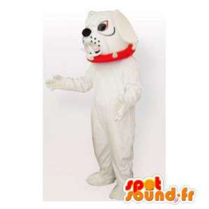 Weiß Bulldogge Maskottchen. Disguise Bulldogge - MASFR006449 - Hund-Maskottchen