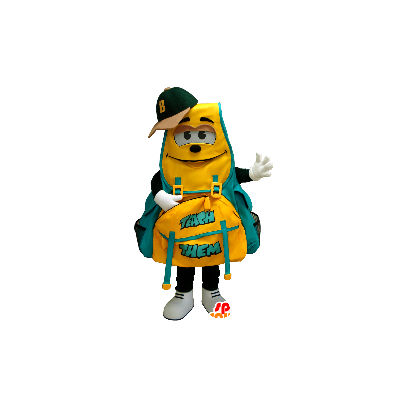 Volta mascote amarelo e verde saco - MASFR21132 - objetos mascotes