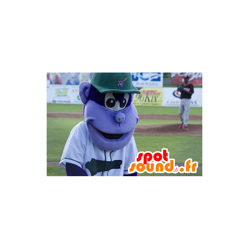 Mascotte de singe violet, avec une casquette - MASFR21136 - Mascottes Singe