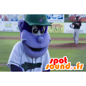 Purple monkey mascot, with a cap - MASFR21136 - Mascots monkey