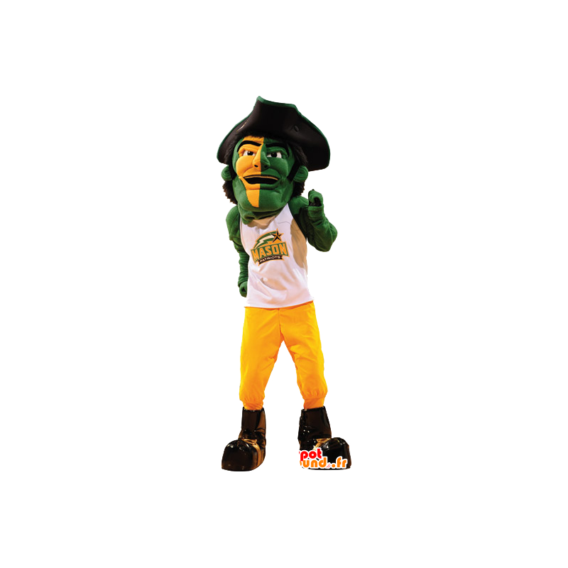Mascote do pirata, um homem com um chapéu grande - MASFR21137 - mascotes piratas