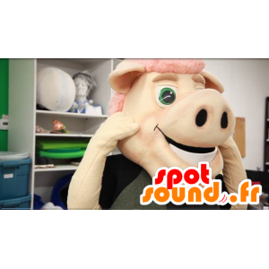 Pink pig mascot - MASFR21142 - Mascots pig