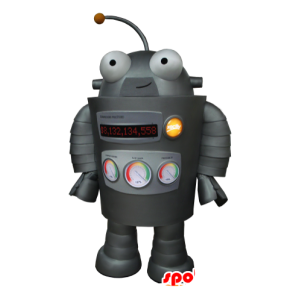 Mascotte de robot gris, très rigolo - MASFR21152 - Mascottes de Robots
