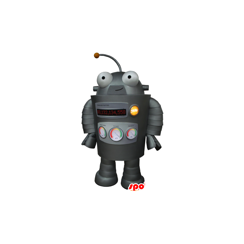 Mascot robô cinza, muito engraçado - MASFR21152 - mascotes Robots