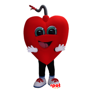 Kæmpe og smilende hjertemaskot - Spotsound maskot kostume