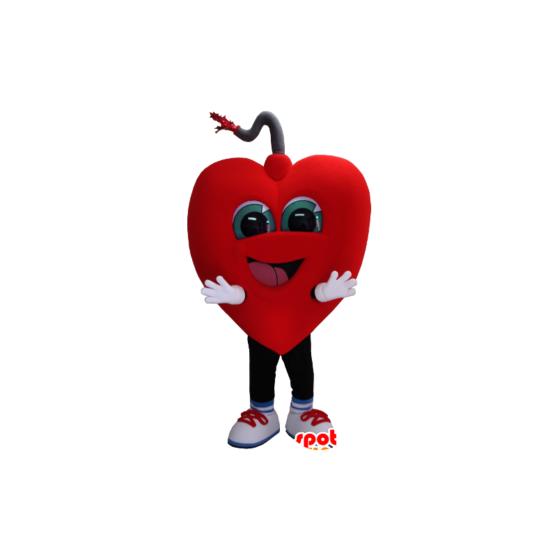 Gigantiske hjertet maskot smilende - MASFR21154 - Valentine Mascot