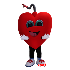 Jättiläinen sydän maskotti hymyilee - MASFR21154 - Mascotte Saint-Valentin