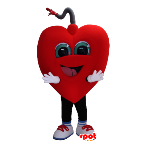 Obří srdce maskot s úsměvem - MASFR21154 - Valentine Maskot