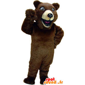 Brun bjørnemaskot, kæmpe - Spotsound maskot kostume