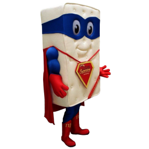 Mattress Giant mascot dressed as superhero - MASFR21160 - Superhero mascot