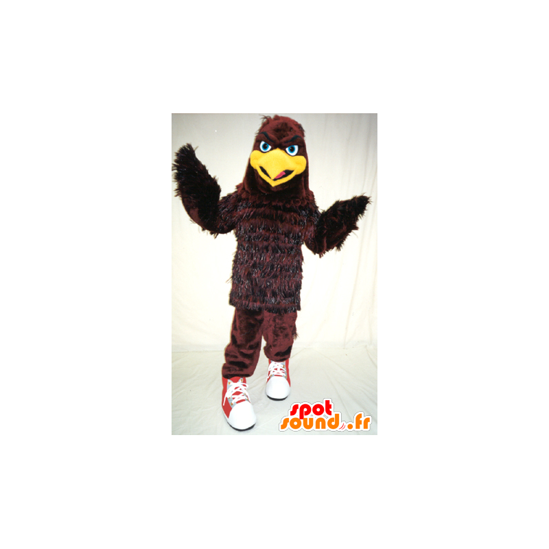Eagle maskot, brun og gul fugl - Spotsound maskot kostume