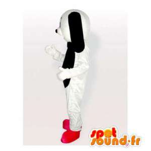 Cane mascotte in bianco e nero. Cane costume - MASFR006450 - Mascotte cane
