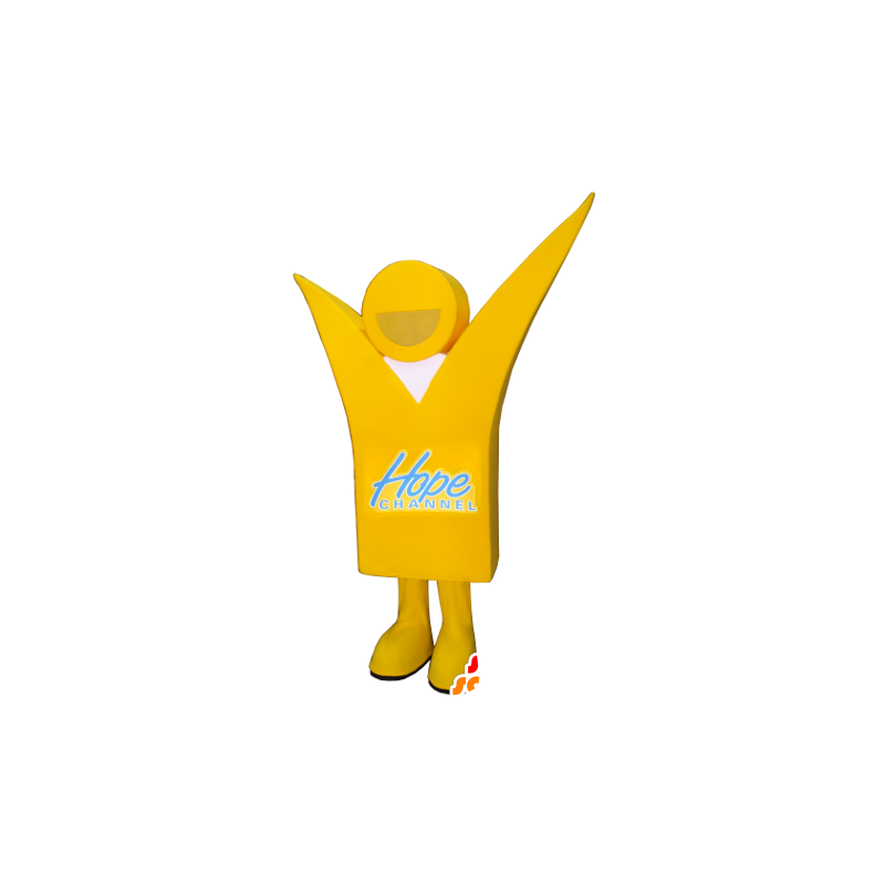 Yellow guy mascot, smiling - MASFR21170 - Mascots unclassified