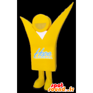 Keltainen lumiukko maskotti, hymyilevä - MASFR21170 - Mascottes non-classées
