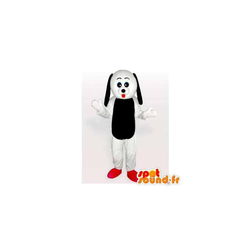 Cane mascotte in bianco e nero. Cane costume - MASFR006450 - Mascotte cane